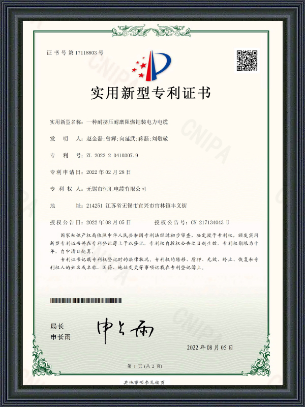 Sertipiko ng Patent ng Utility Model