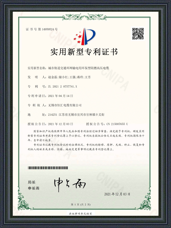 Sertipiko ng Patent ng Utility Model